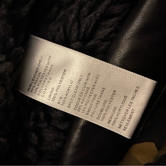 Leather Shearling Motorcycle Jacket - Picture 6 of 6